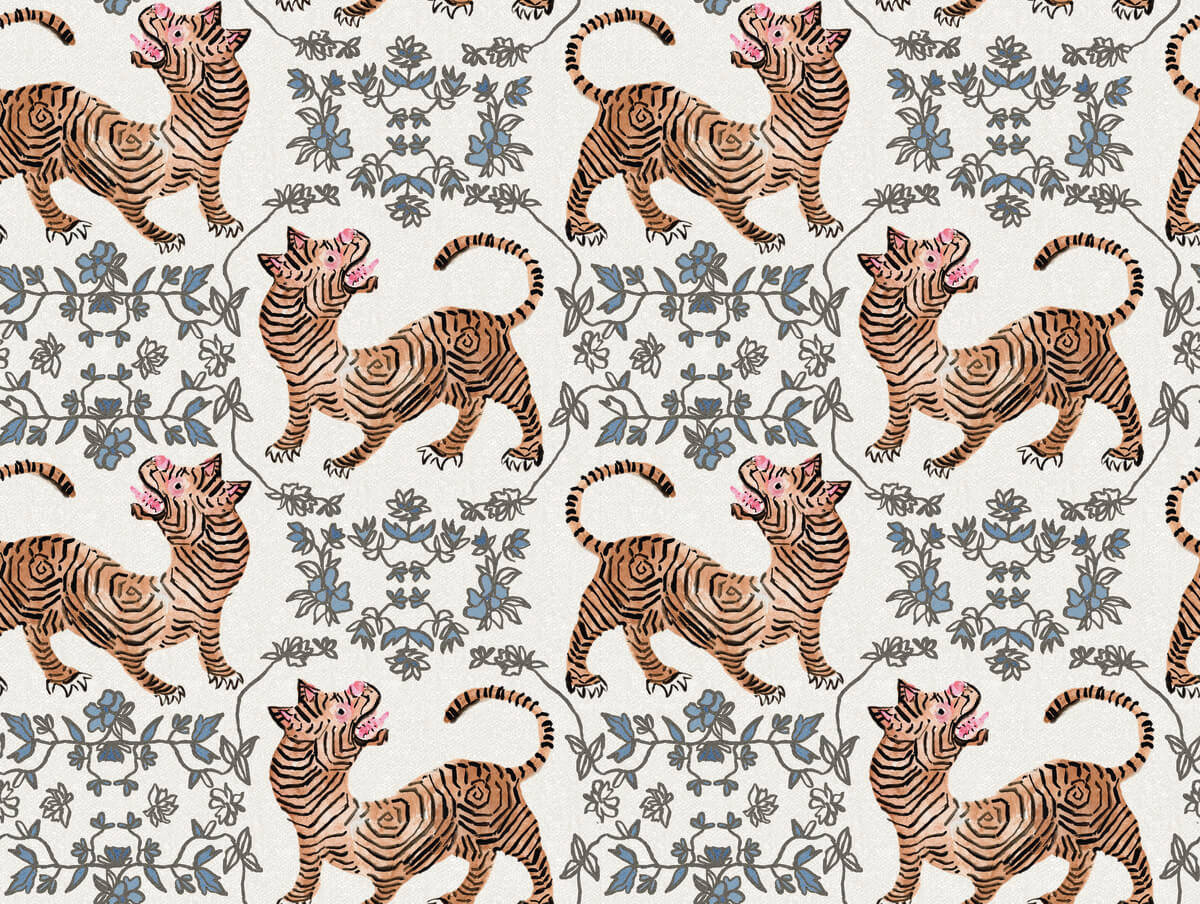 Lemieux et Cie Ferrandi Wallpaper Sample - Blue