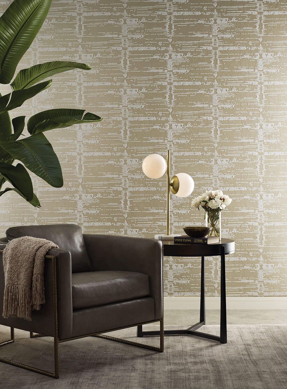 Candice Olson Modern Artisan Velveteen Wallpaper - Gold