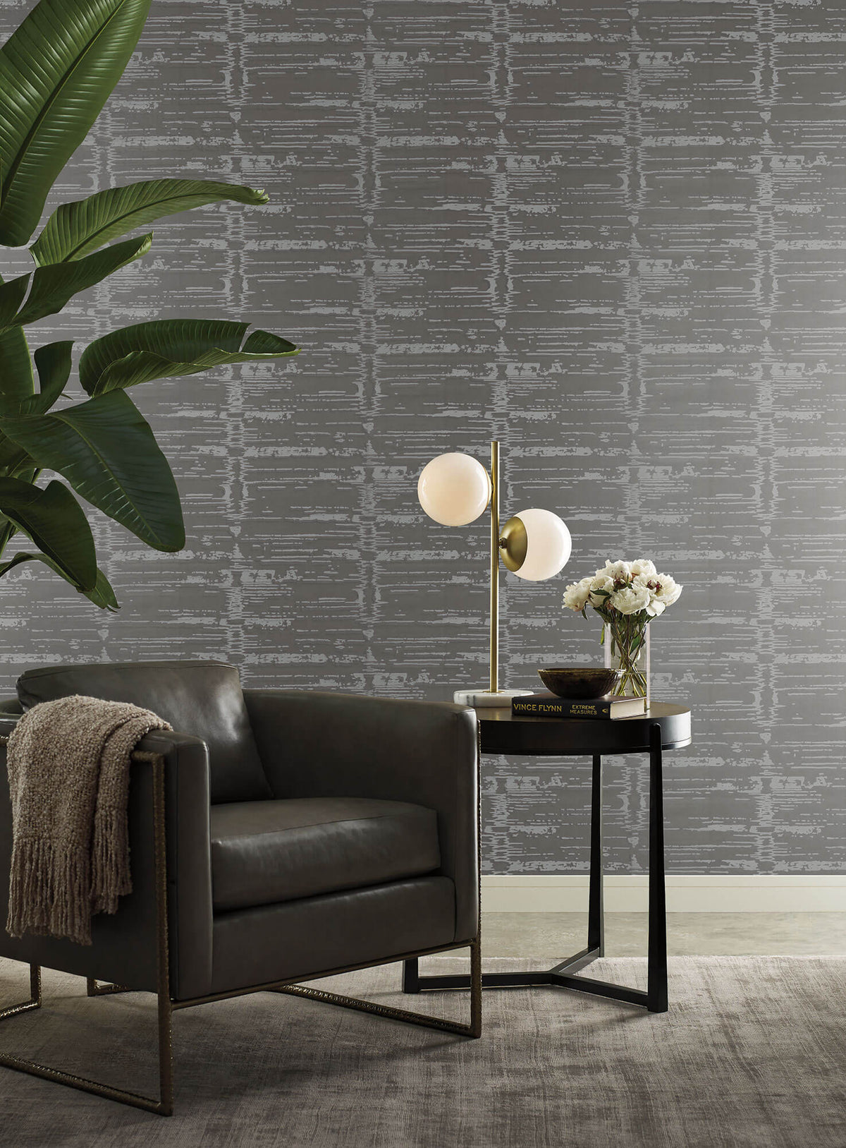 Candice Olson Modern Artisan Velveteen Wallpaper - Gray