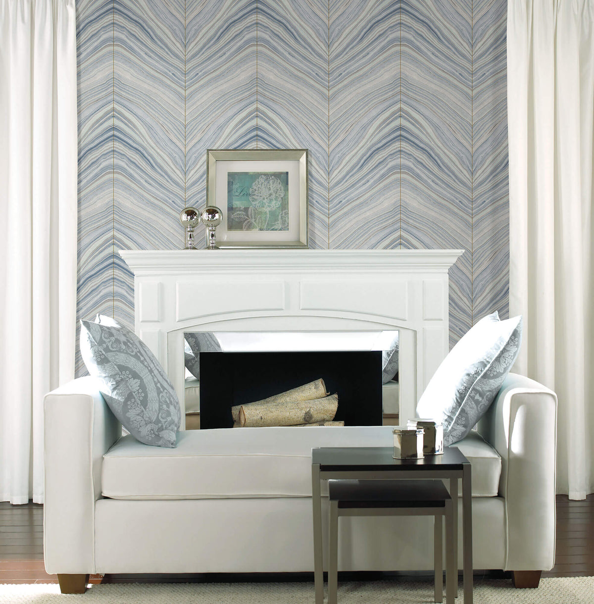 Candice Olson Modern Artisan Onyx Strata Wallpaper - Blue