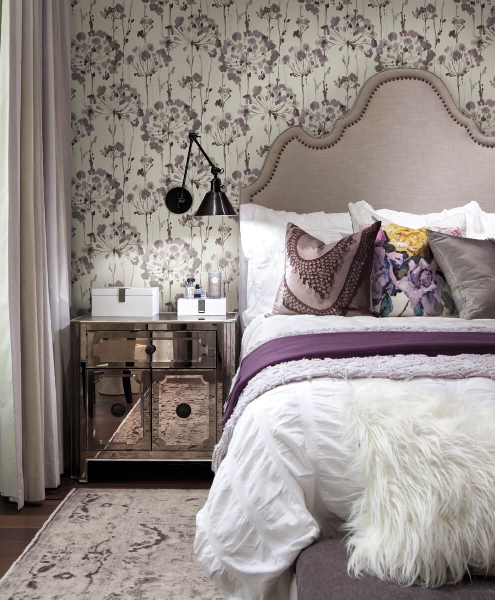 Candice Olson Modern Artisan Flourish Wallpaper - Purple