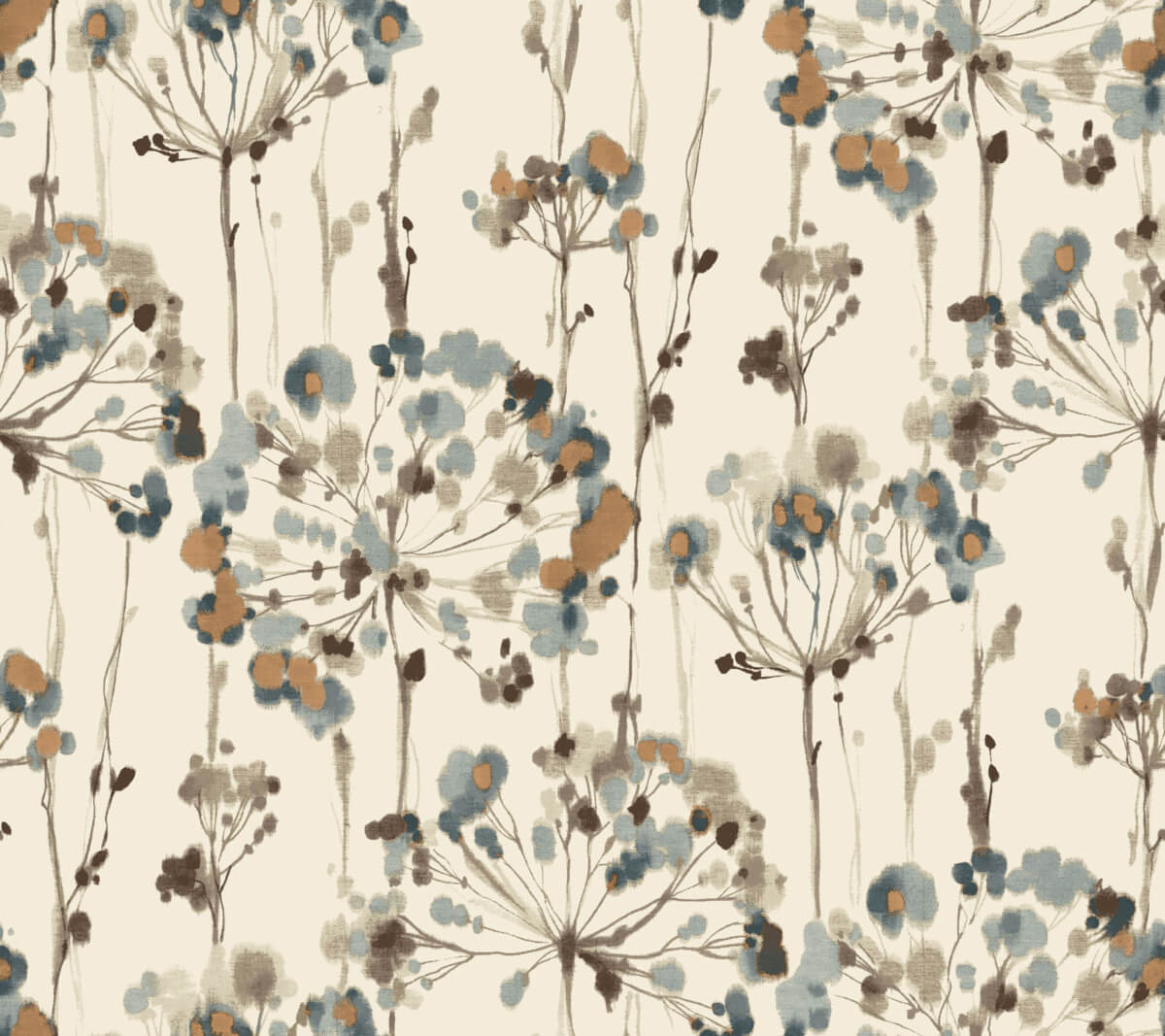 Candice Olson Modern Artisan Flourish Wallpaper - Blue & Gold
