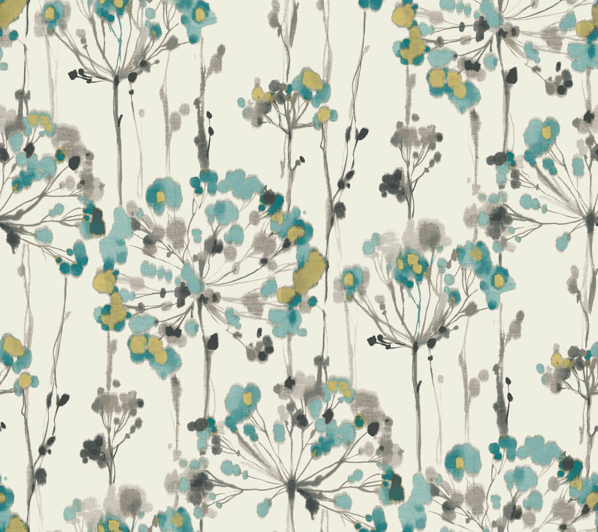 Candice Olson Modern Artisan Flourish Wallpaper - Turquoise & Gold