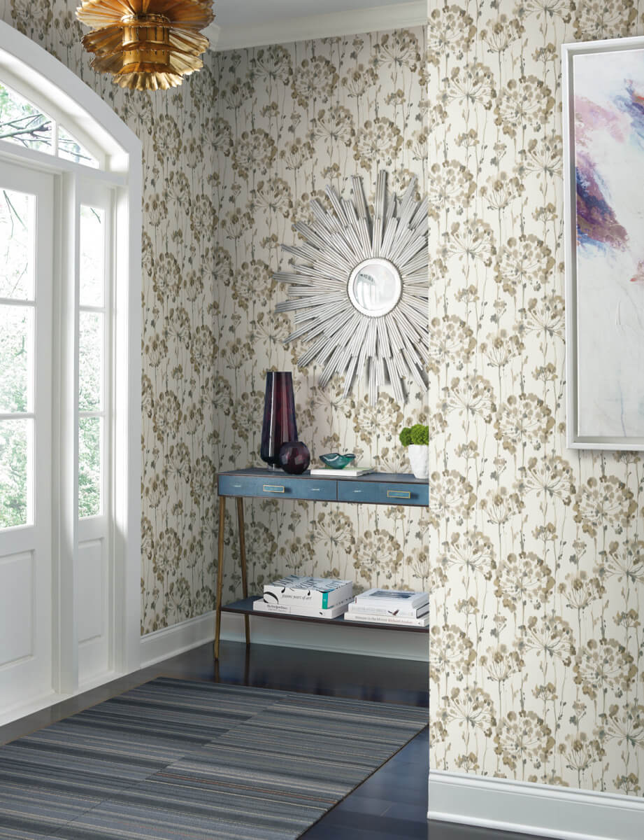 Candice Olson Modern Artisan Flourish Wallpaper - Neutral & Gold