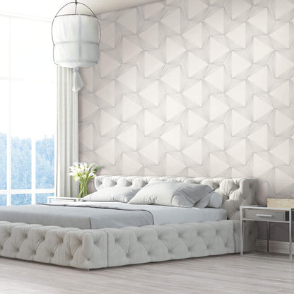 54" inch Candice Olson Terrain Quantum Wallpaper - White