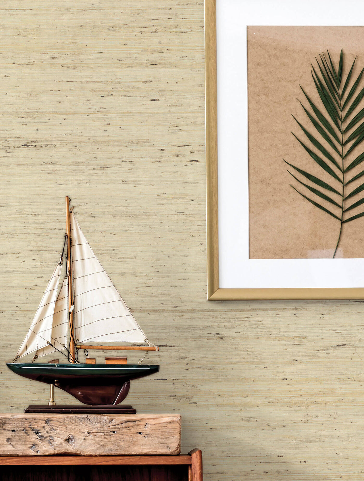 York Waters Edge Arrowroot Grasscloth Wallpaper - Cream