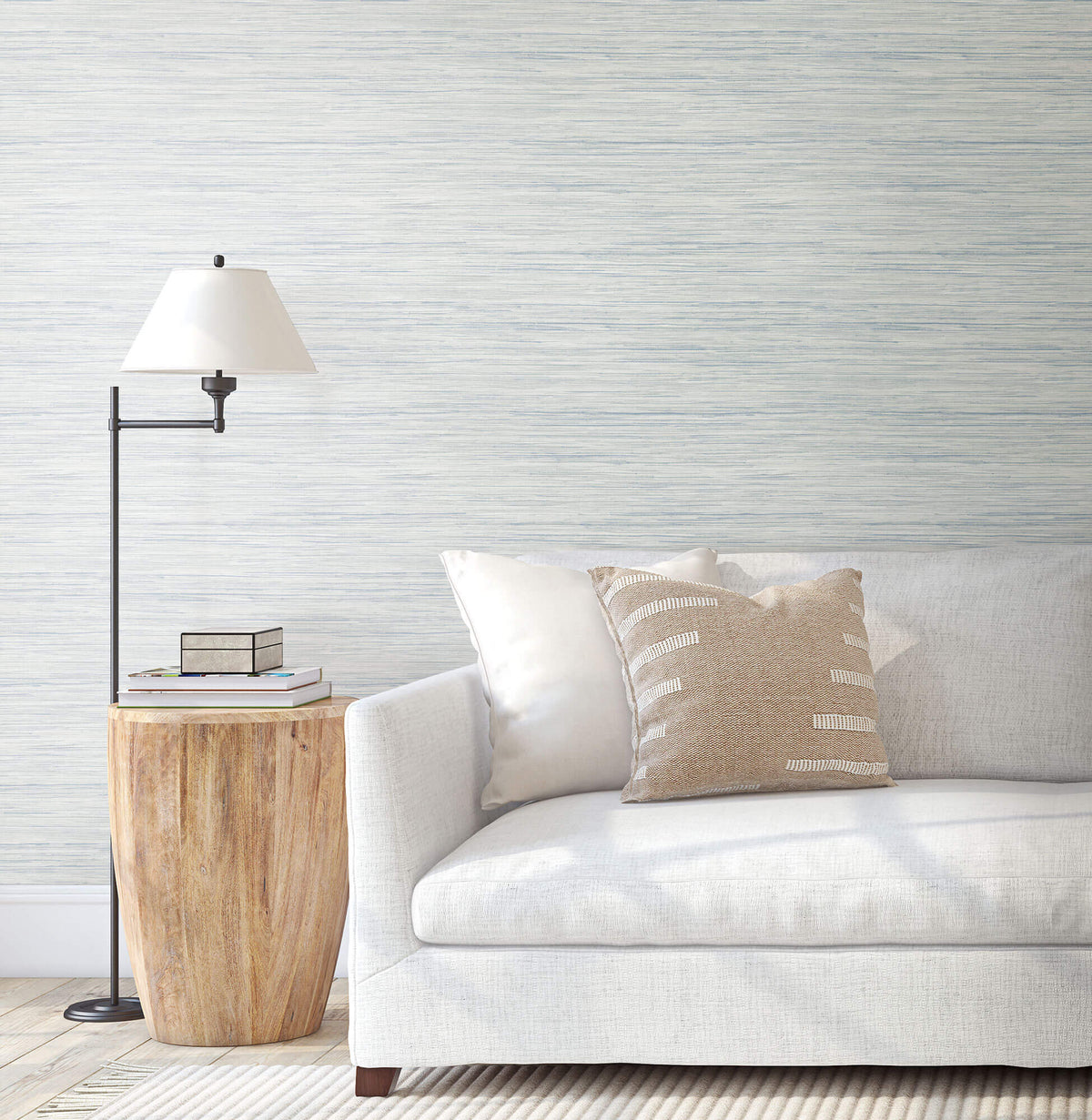 York Waters Edge Faux Bahiagrass Wallpaper - Blue