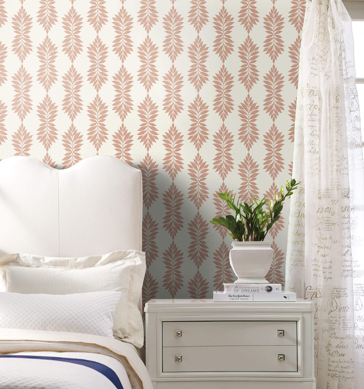 York Waters Edge Broadsands Botanica Wallpaper - Coral