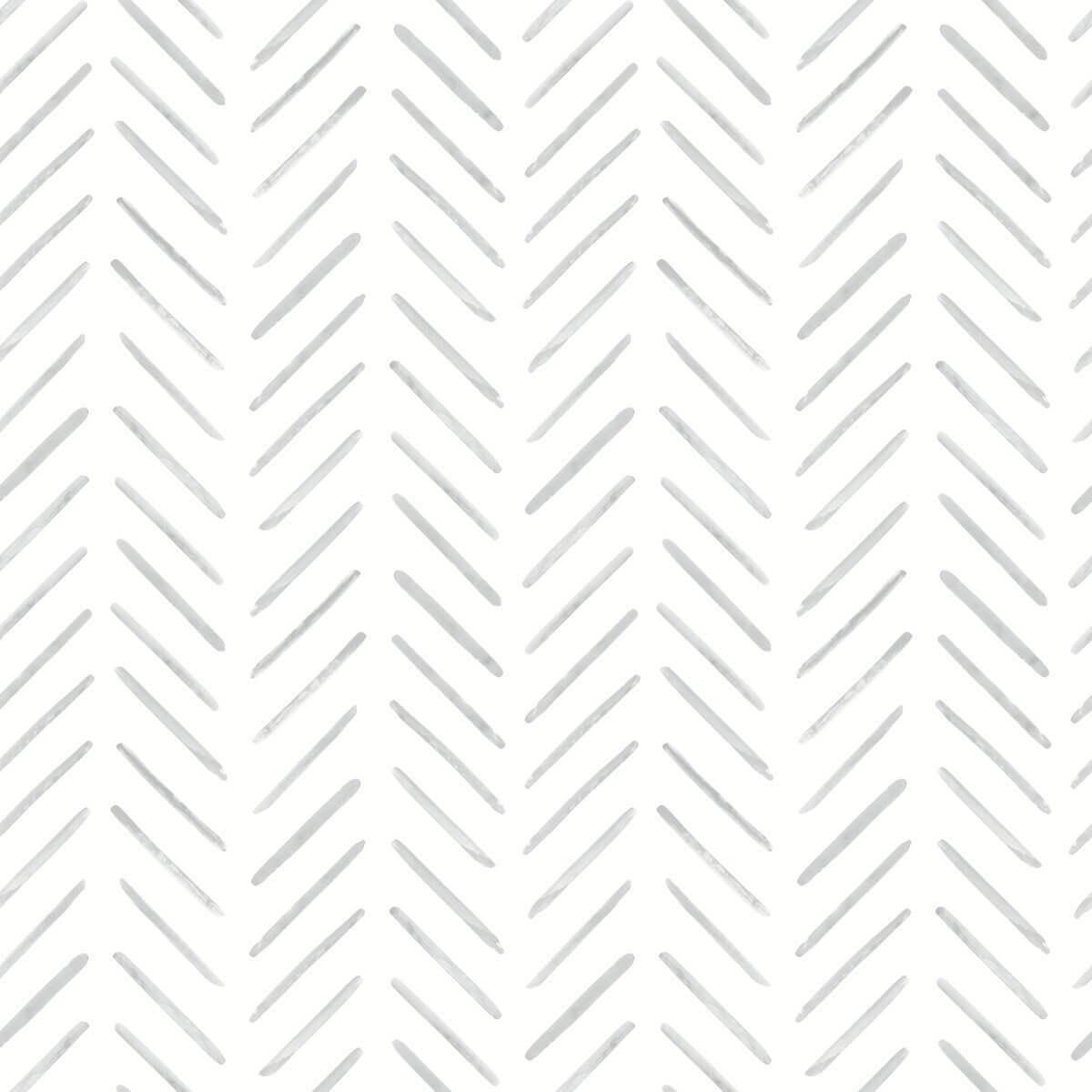 York Waters Edge Painted Herringbone Wallpaper - Gray