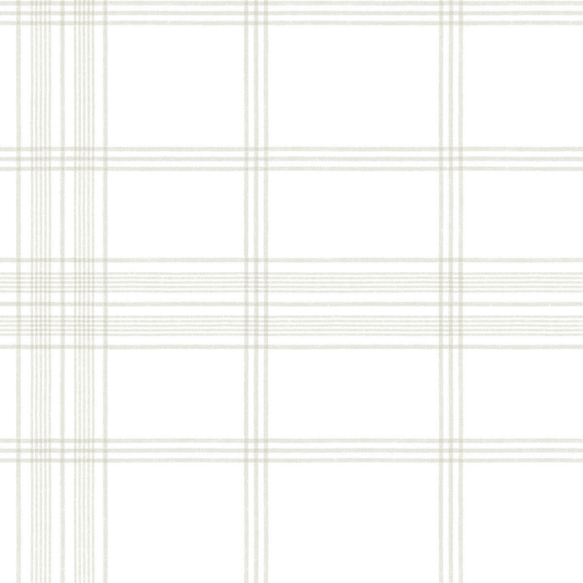 York Waters Edge Charter Plaid Wallpaper Sample - Off White