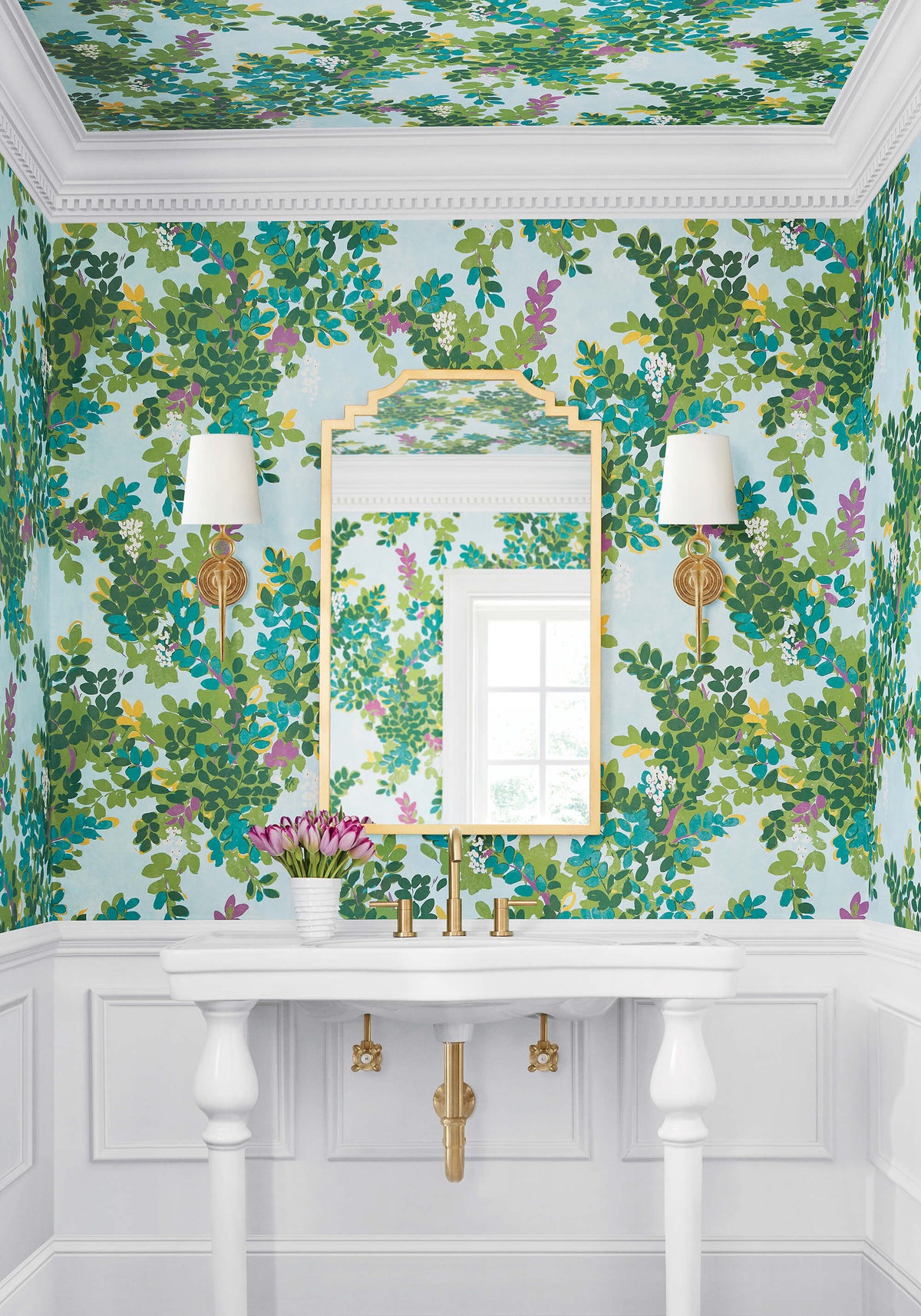 Thibaut Canopy Central Park Wallpaper - Sky Blue