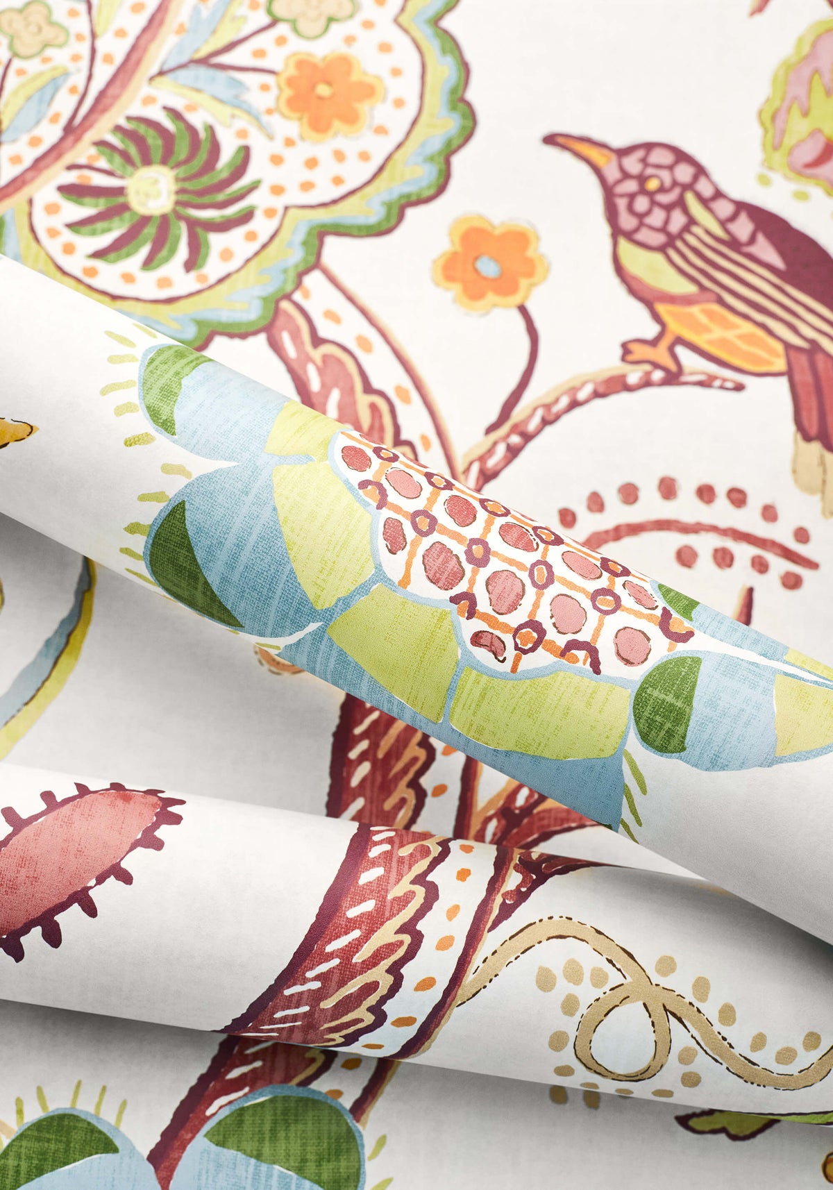 Thibaut Canopy Windsor Wallpaper - Cream & Red