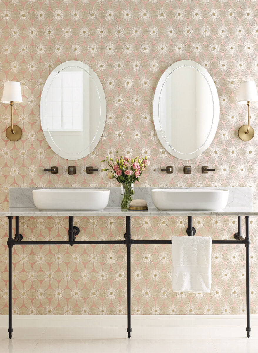 Candice Olson Modern Artisan Everlasting Wallpaper - Coral & Gold