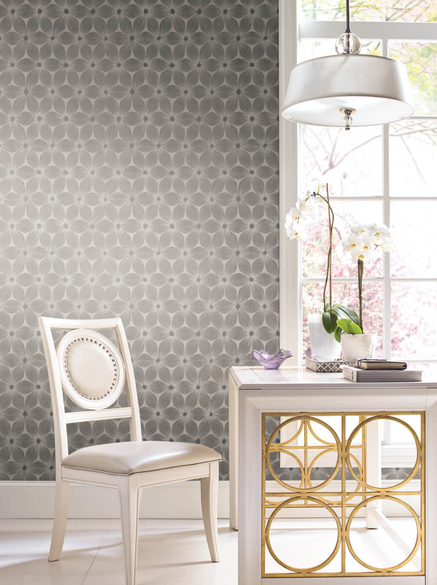 Candice Olson Modern Artisan Everlasting Wallpaper - White & Silver