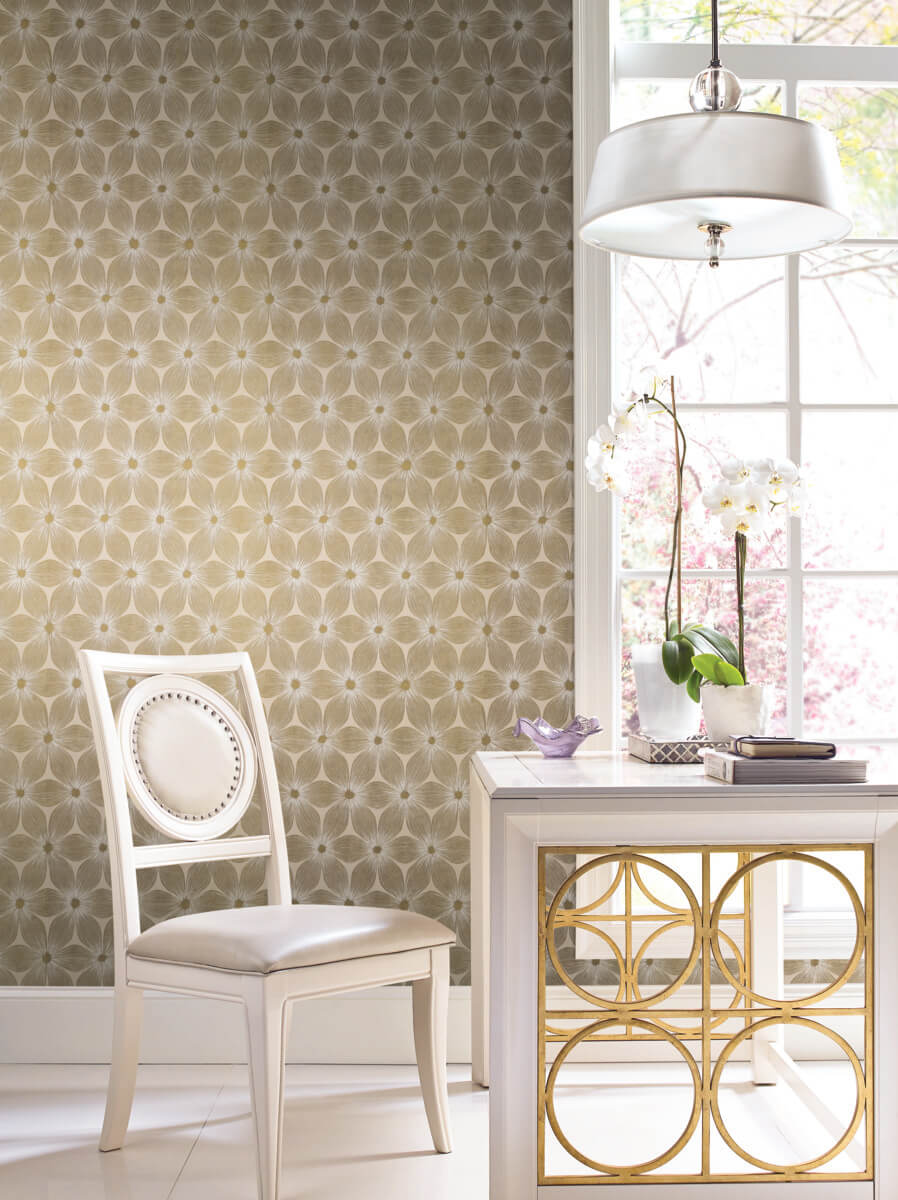 Candice Olson Modern Artisan Everlasting Wallpaper - Beige & Gold