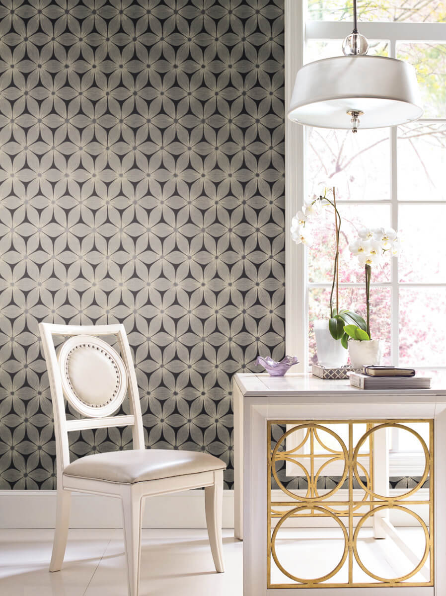 Candice Olson Modern Artisan Everlasting Wallpaper - Black & Silver