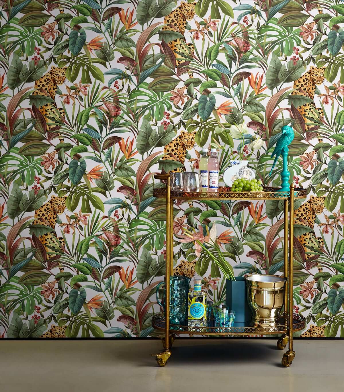 Daisy Bennett Tropical Leopard Peel & Stick Wallpaper Sample - White
