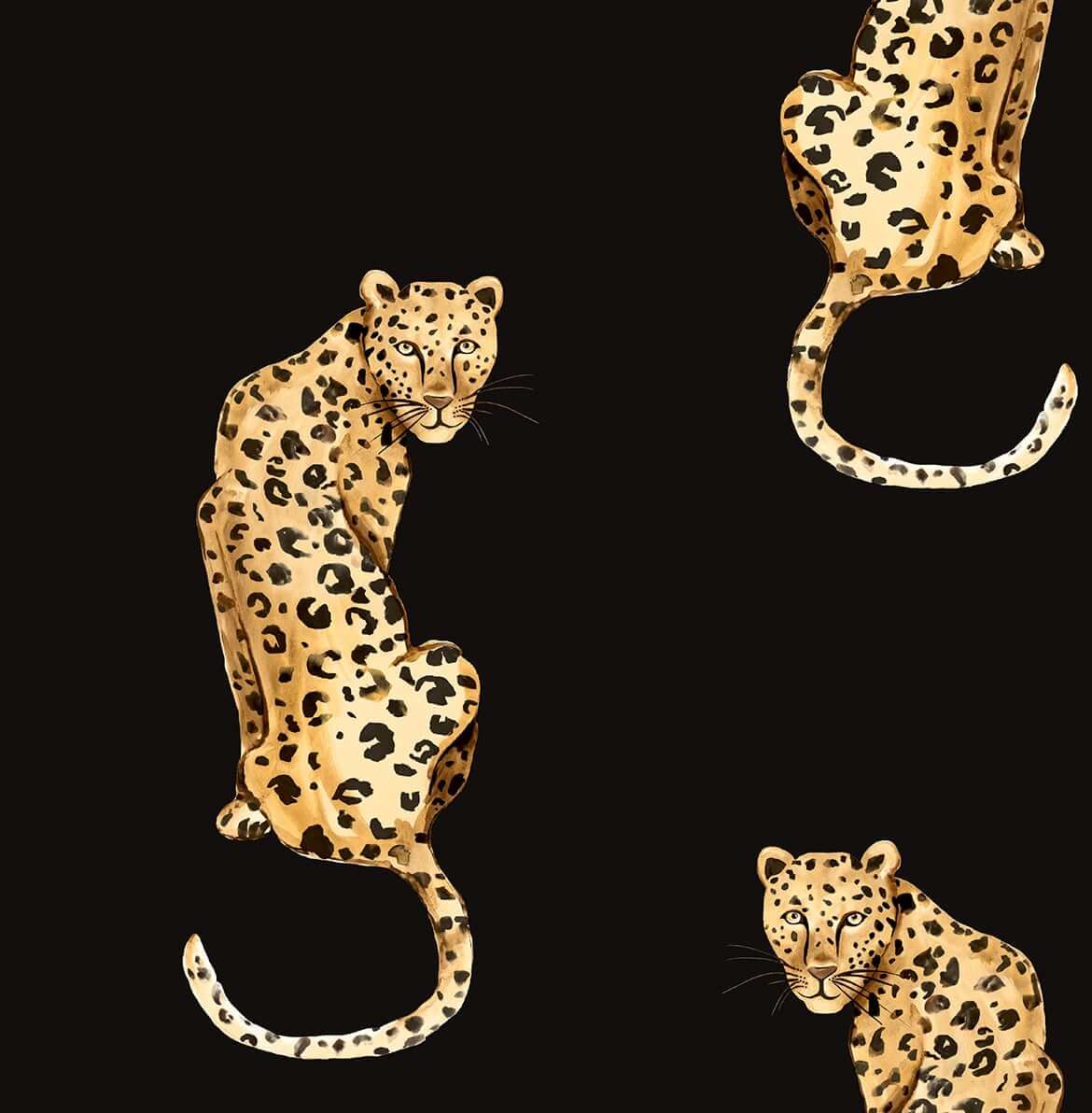 Sample of Lady Leopard Wallpaper in Authentic Brown and Black