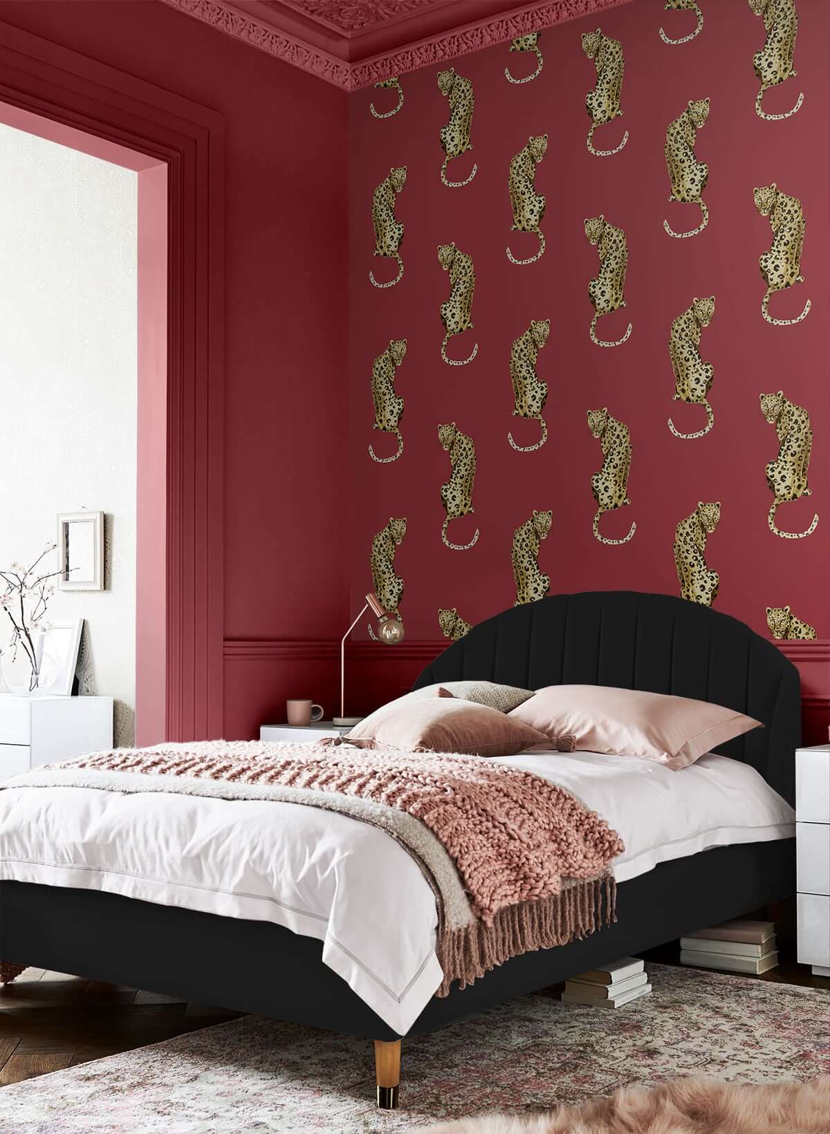 Daisy Bennett Leopard King Peel & Stick Wallpaper - Red