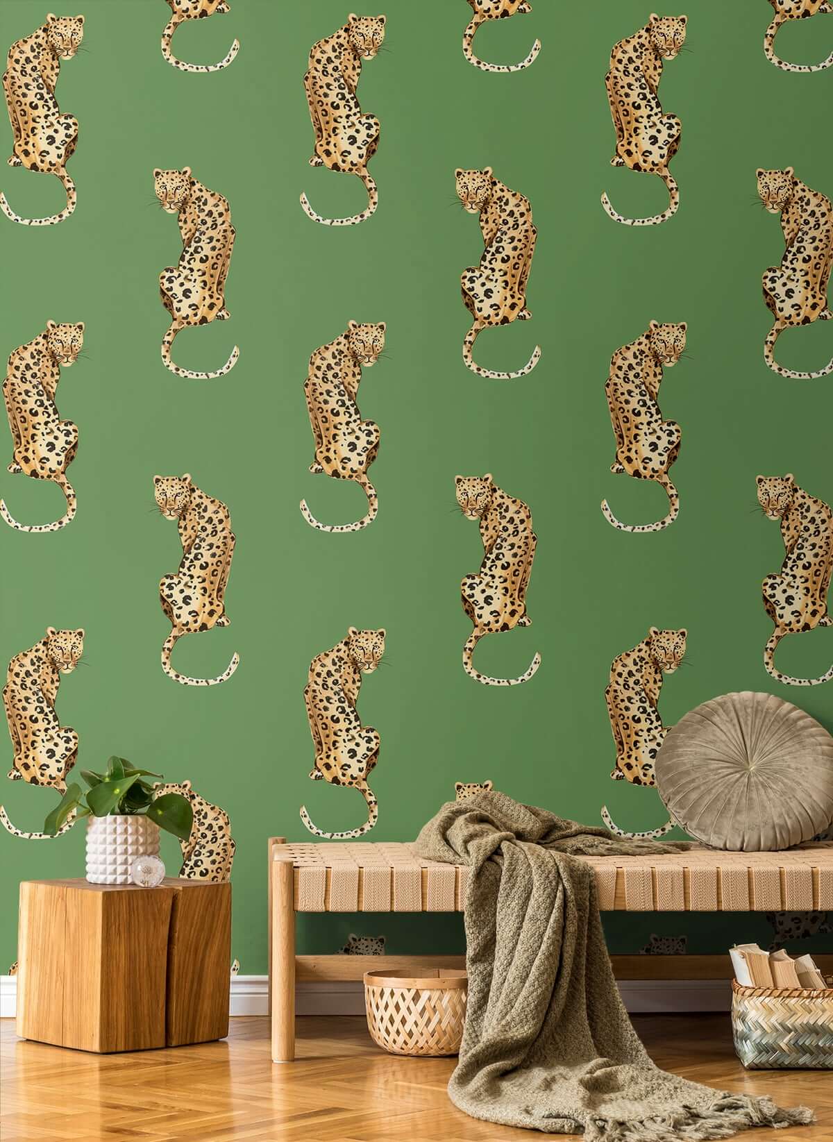 Daisy Bennett Leopard King Peel & Stick Wallpaper Sample - Green