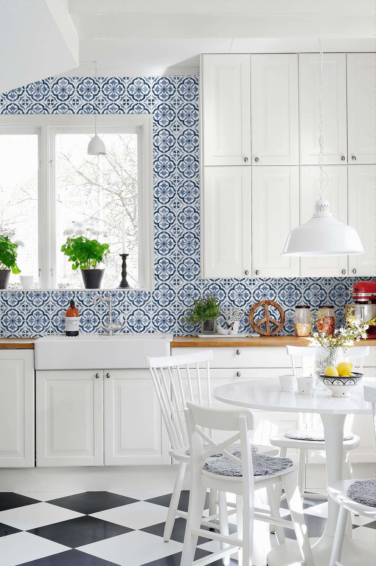 Daisy Bennett Sorento Tile Peel & Stick Wallpaper Sample - Navy Blue