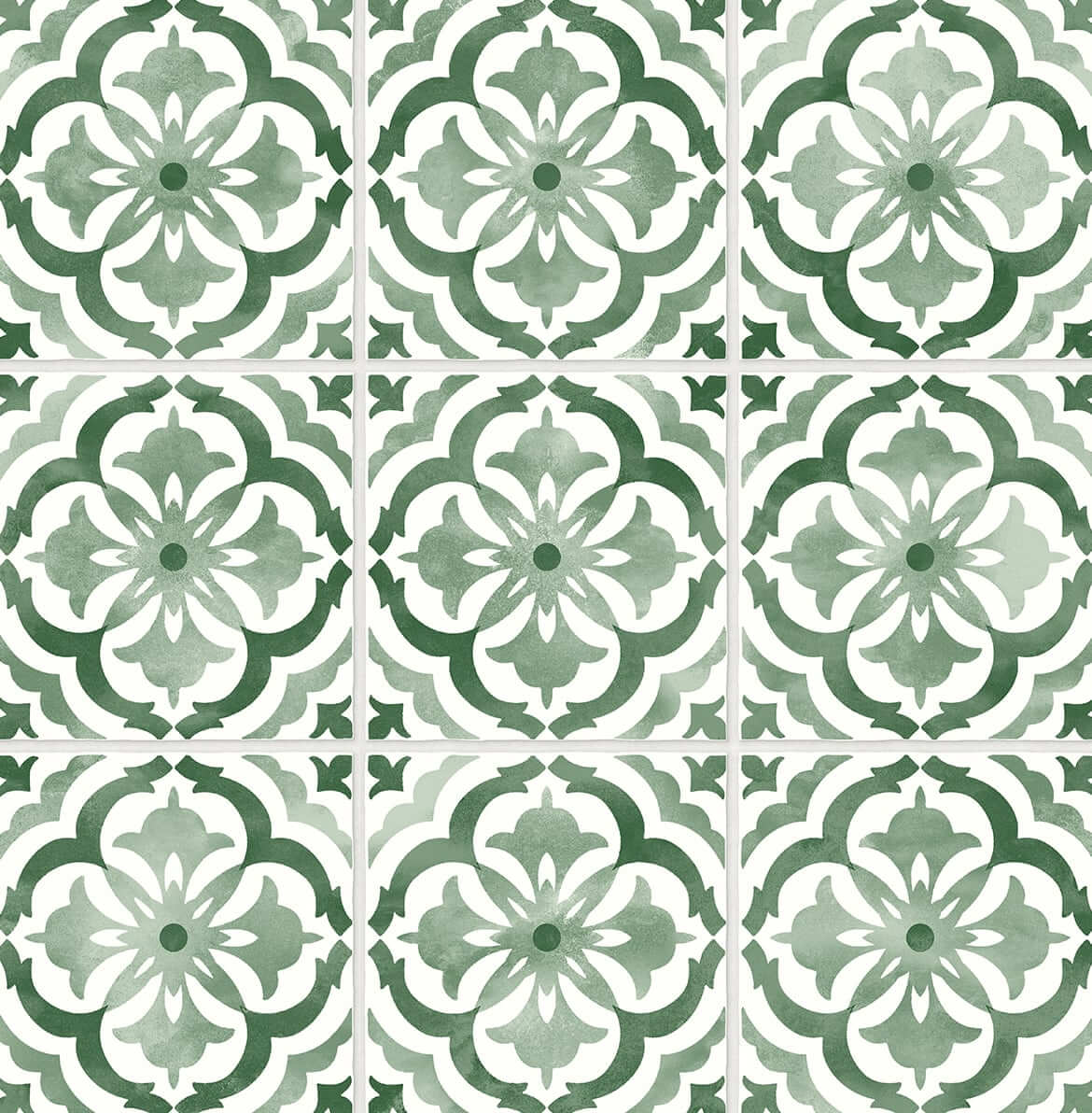 Daisy Bennett Sorento Tile Peel & Stick Wallpaper Sample - Jungle Green