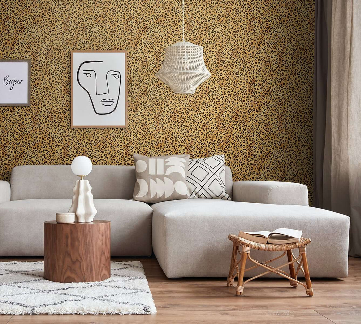 Daisy Bennett Classic Leopard Peel & Stick Wallpaper Sample - Natural Tan