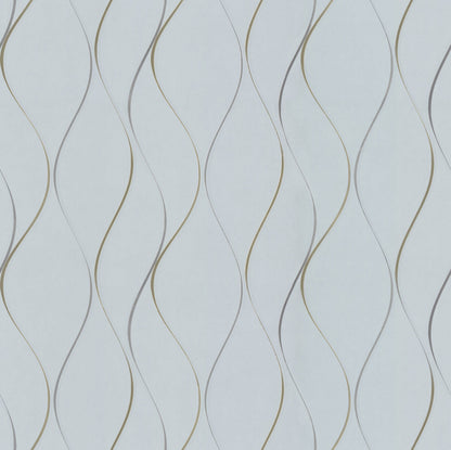 Antonina Vella Dazzling Dimensions Wavy Stripe Wallpaper - Light Blue