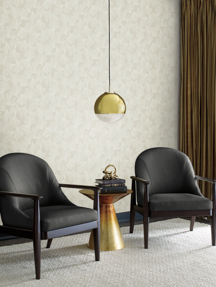 Antonina Vella Dazzling Dimensions Ginkgo Toss Wallpaper - Glint