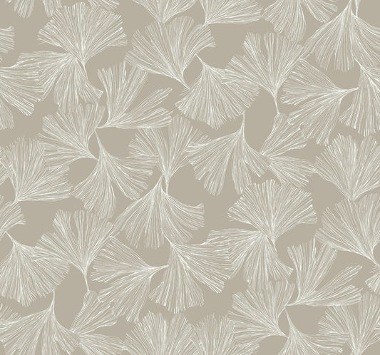 Antonina Vella Dazzling Dimensions Ginkgo Toss Wallpaper - Silver