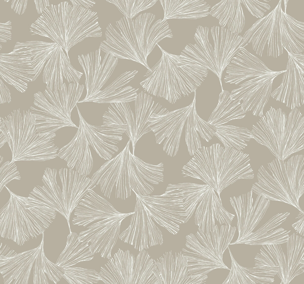 Antonina Vella Dazzling Dimensions Ginkgo Toss Wallpaper Sample - Silver