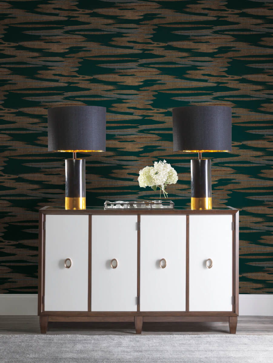 Antonina Vella Dazzling Dimensions Nimbus Wallpaper - Teal