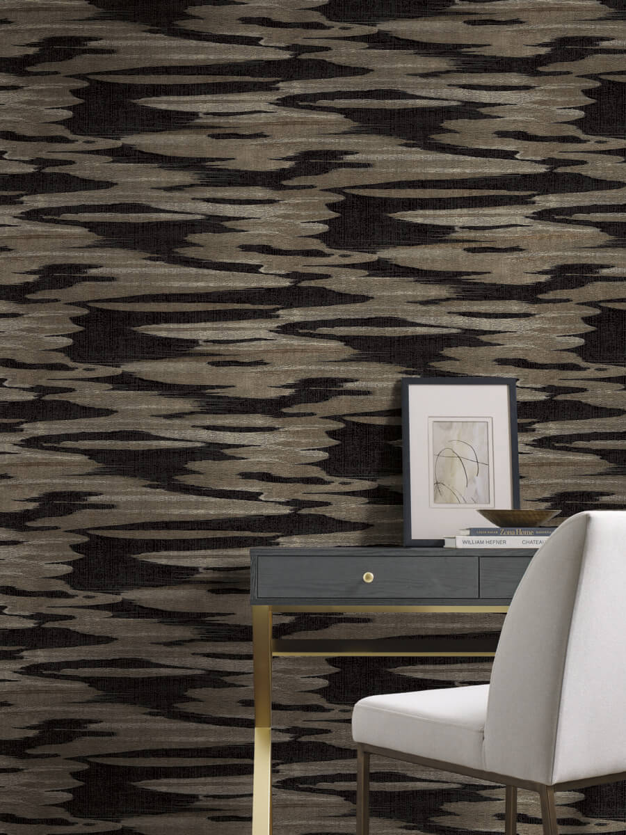 Antonina Vella Dazzling Dimensions Nimbus Wallpaper Sample - Black