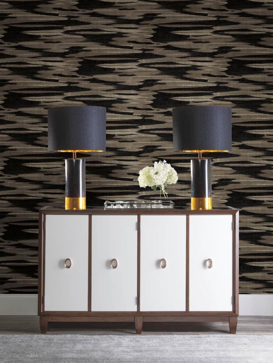 Antonina Vella Dazzling Dimensions Nimbus Wallpaper Sample - Black