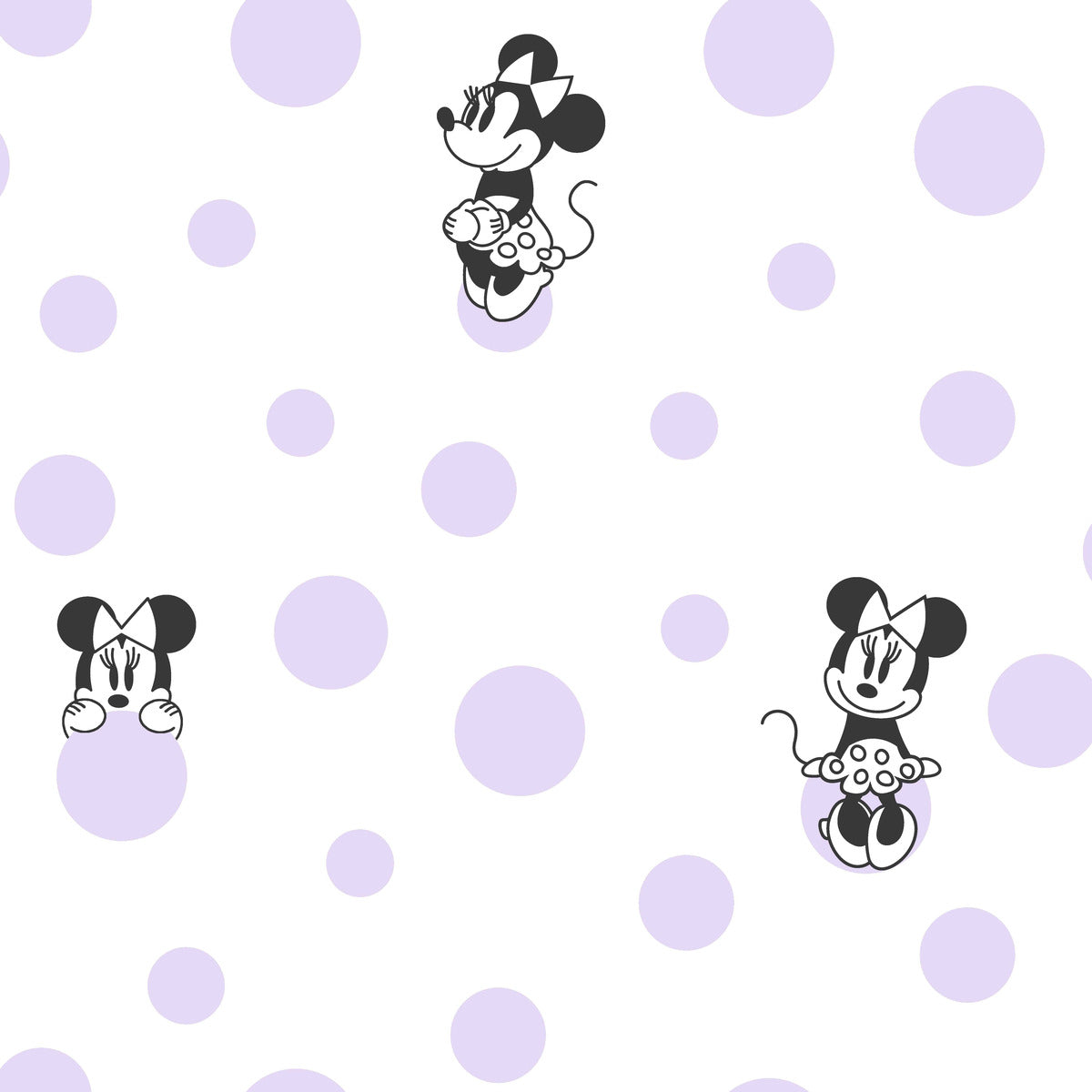 Disney Kids Vol. 4 Minnie Mouse Dots Wallpaper - Purple – US Wall