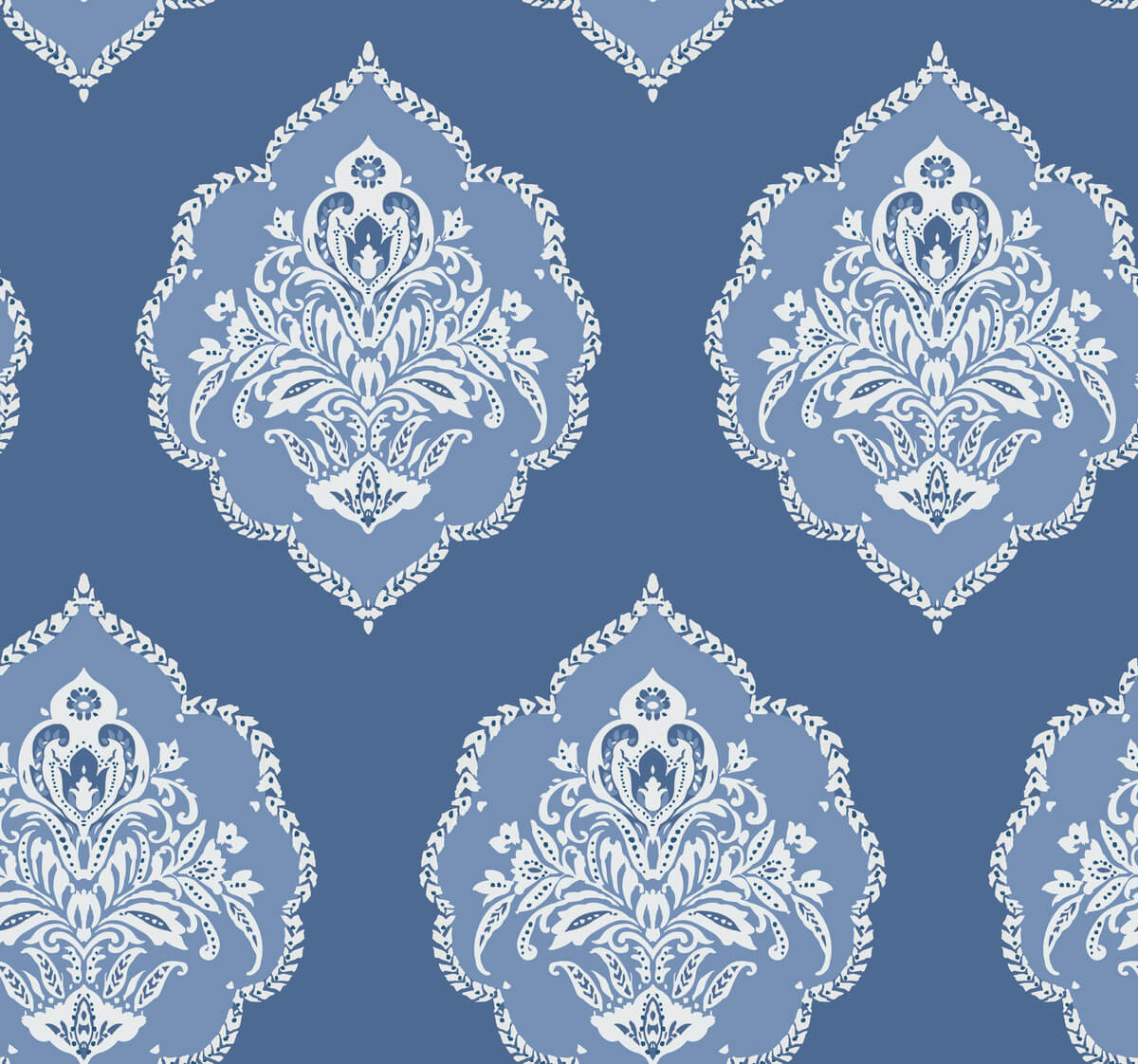 blue damask pattern
