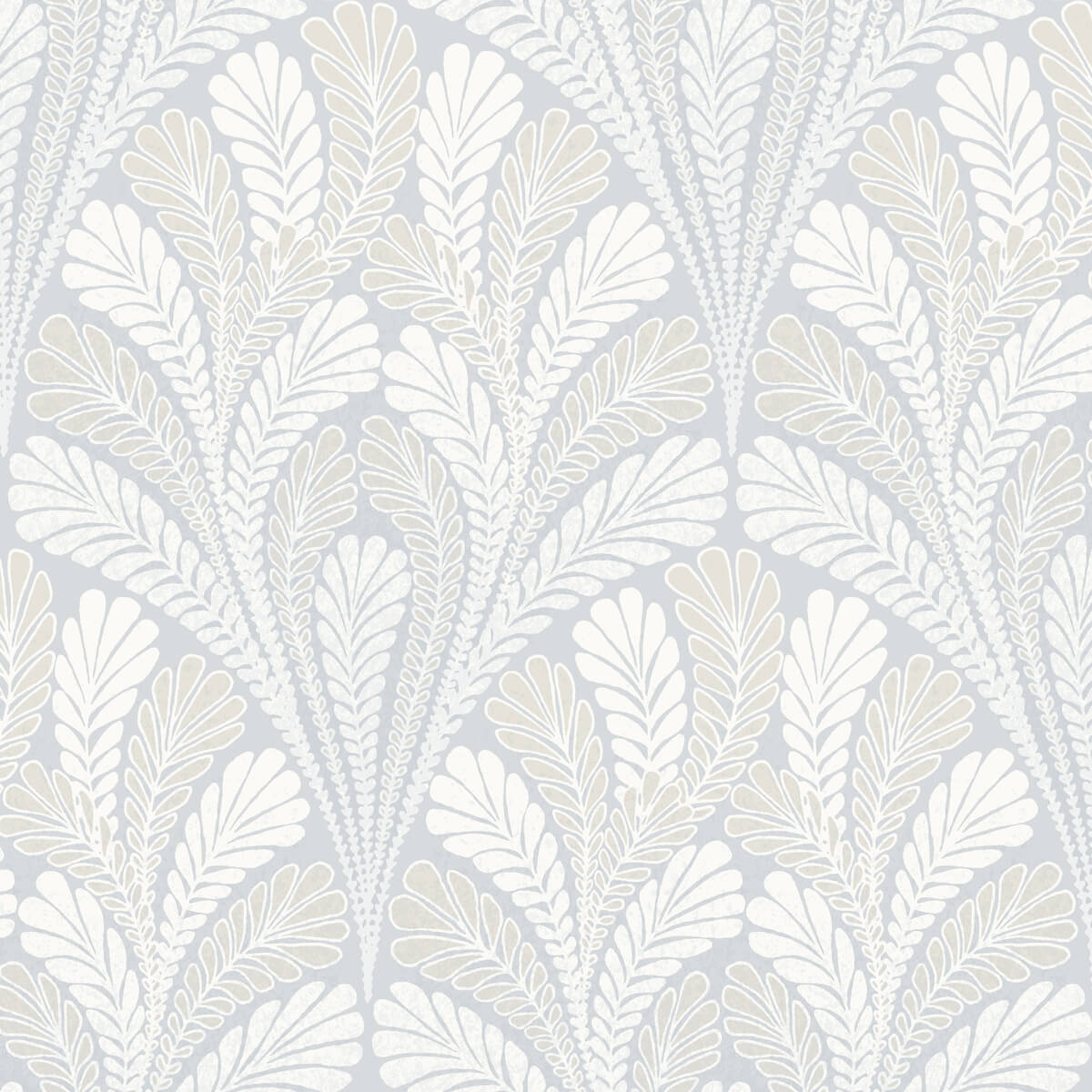 York Damask Shell Damask Wallpaper - Light Blue