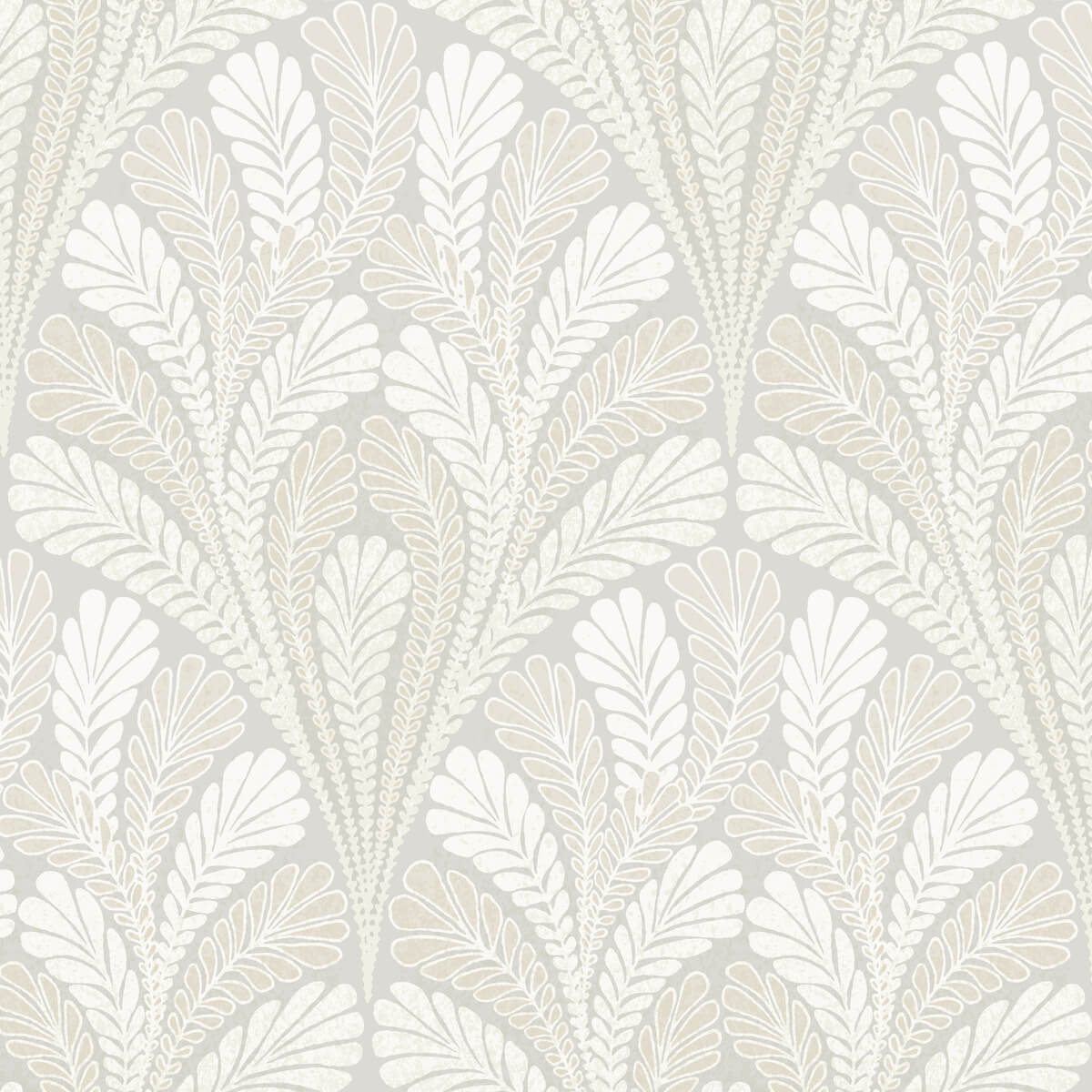 York Damask Shell Damask Wallpaper Sample - Gray