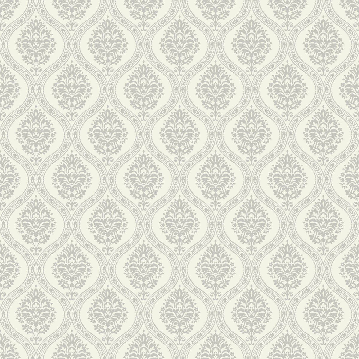 York Damask Petite Ogee Wallpaper - Taupe