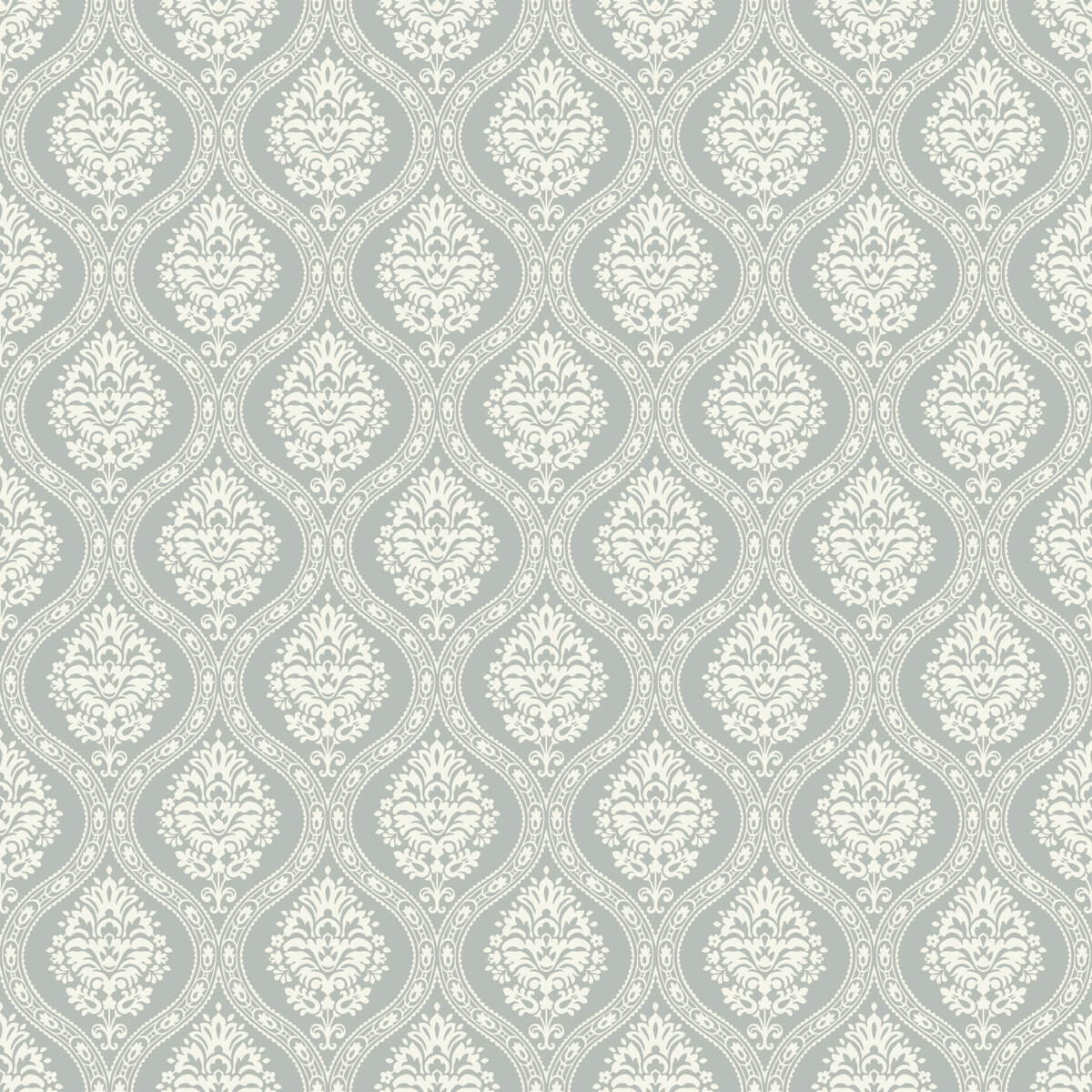Damask Resource Library Petite Ogee Wallpaper - Pale Green