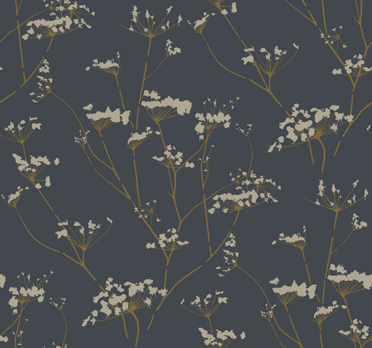Candice Olson Botanical Dreams Enchanted Wallpaper - Slate Blue