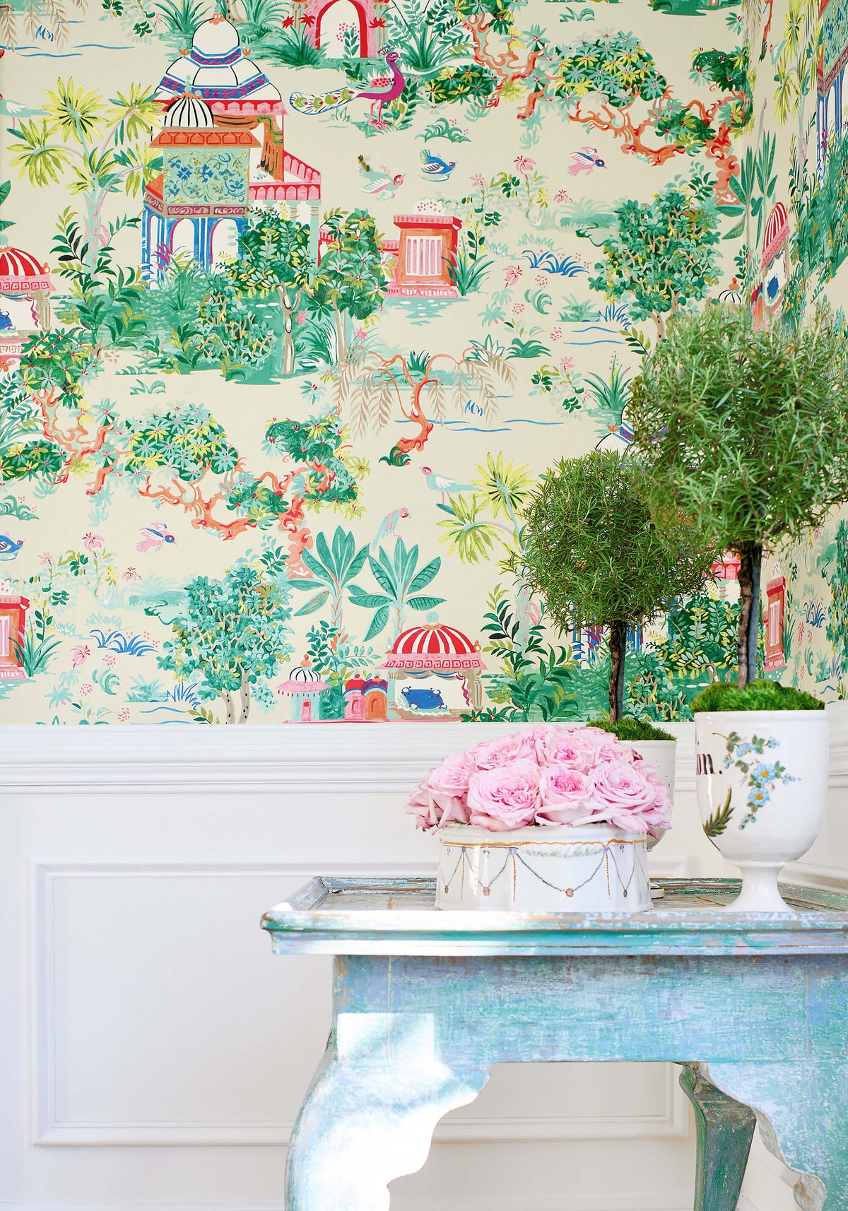 Thibaut Eden Mystic Garden Wallpaper Sample - Cream