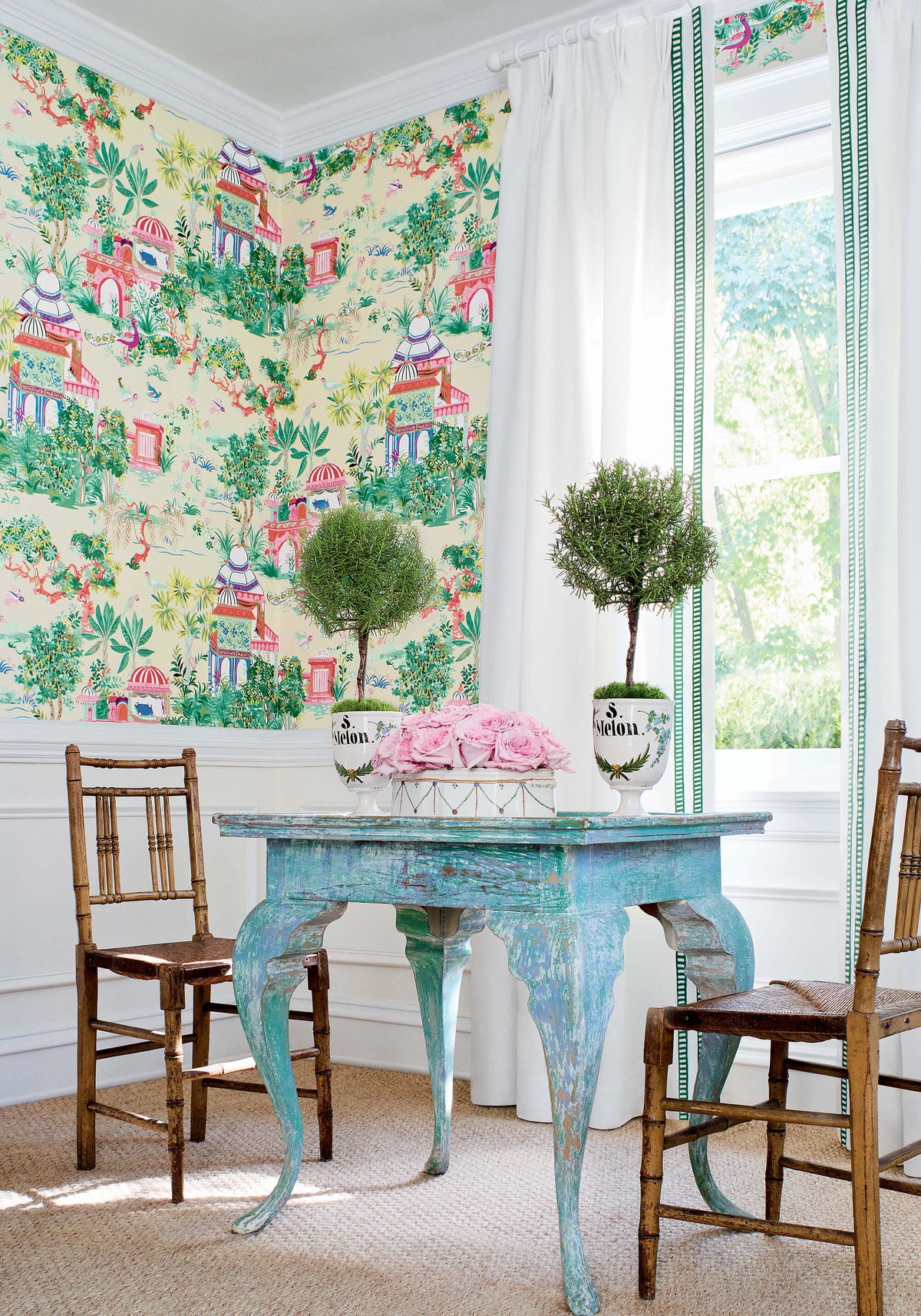 Thibaut Eden Mystic Garden Wallpaper Sample - Cream