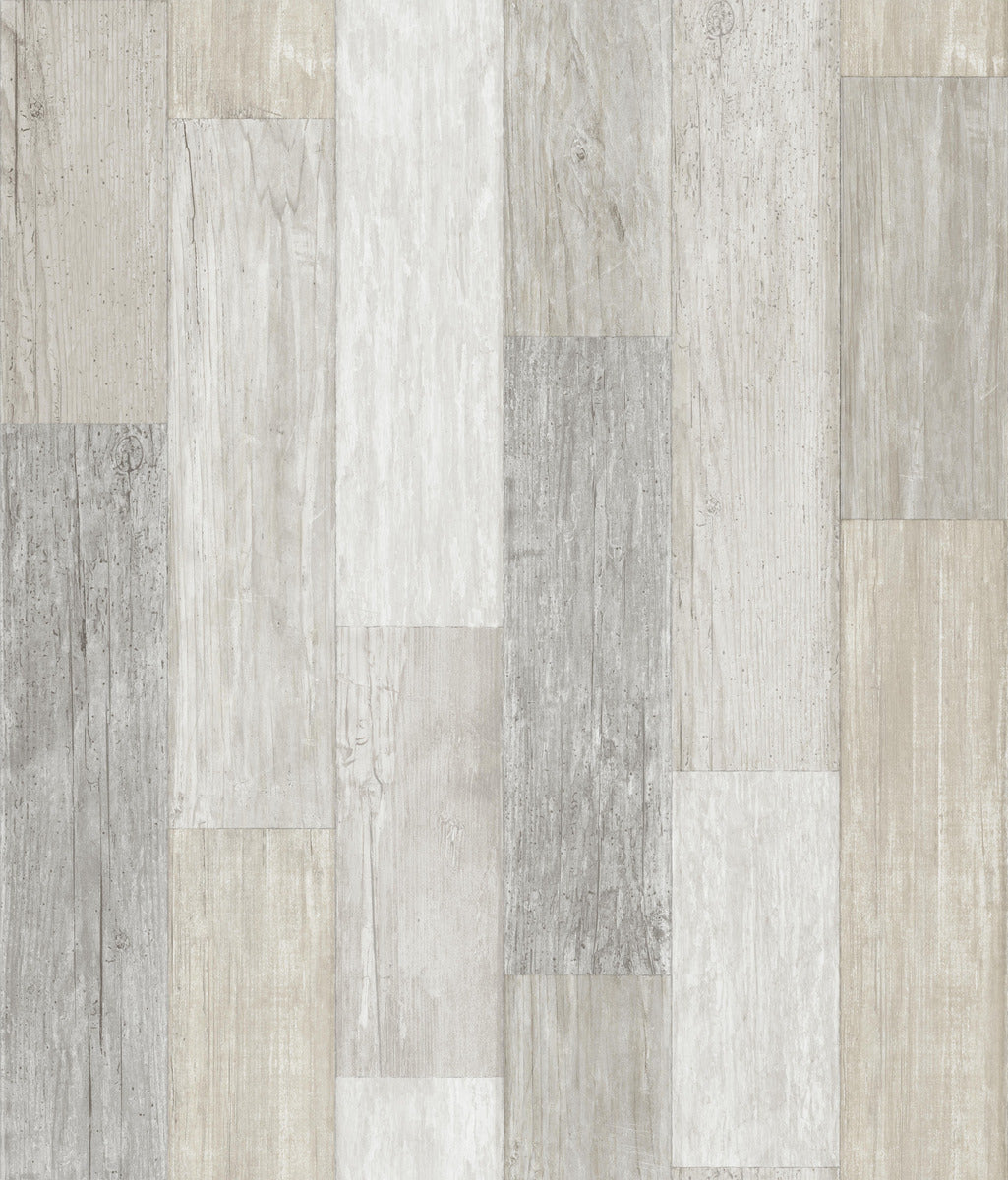 York Simply Farmhouse Pallet Board Wallpaper Sample - Bleached