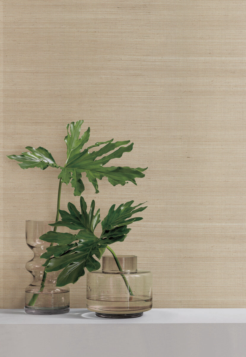 York Tropics Grasscloth Wallpaper - Taupe