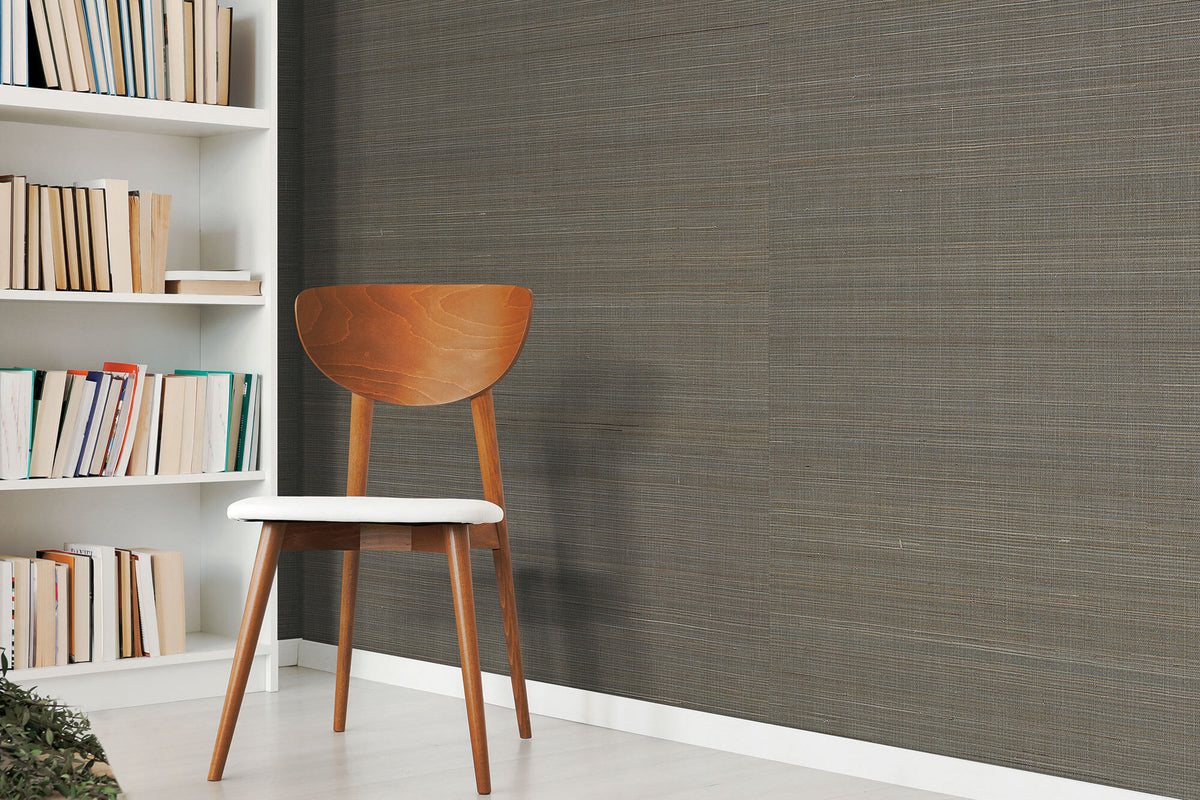York Grasscloth Resource Library Abaca Weave Wallpaper - Black