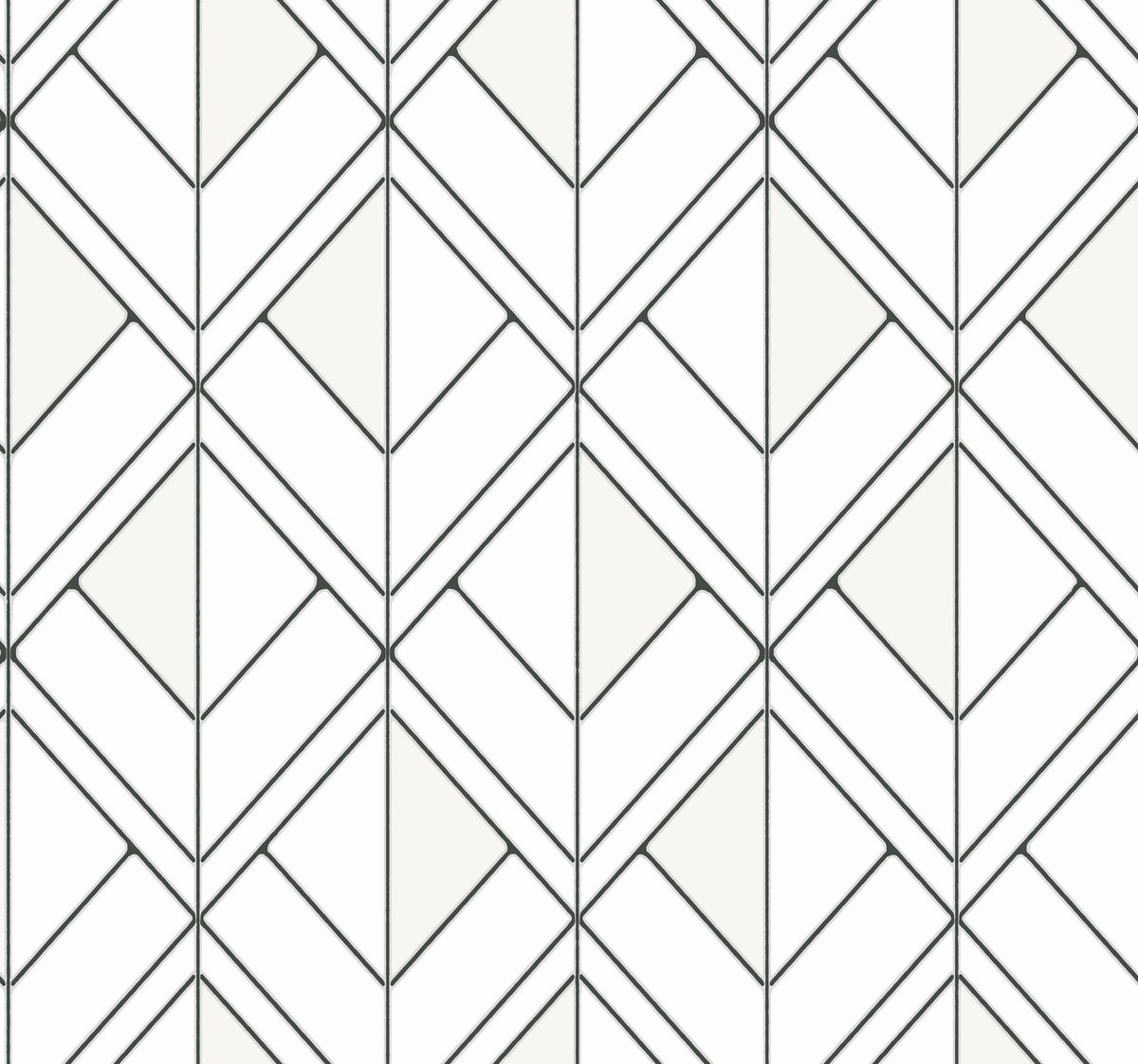 York Diamond Shadow Geometric Wallpaper Sample - White & Black