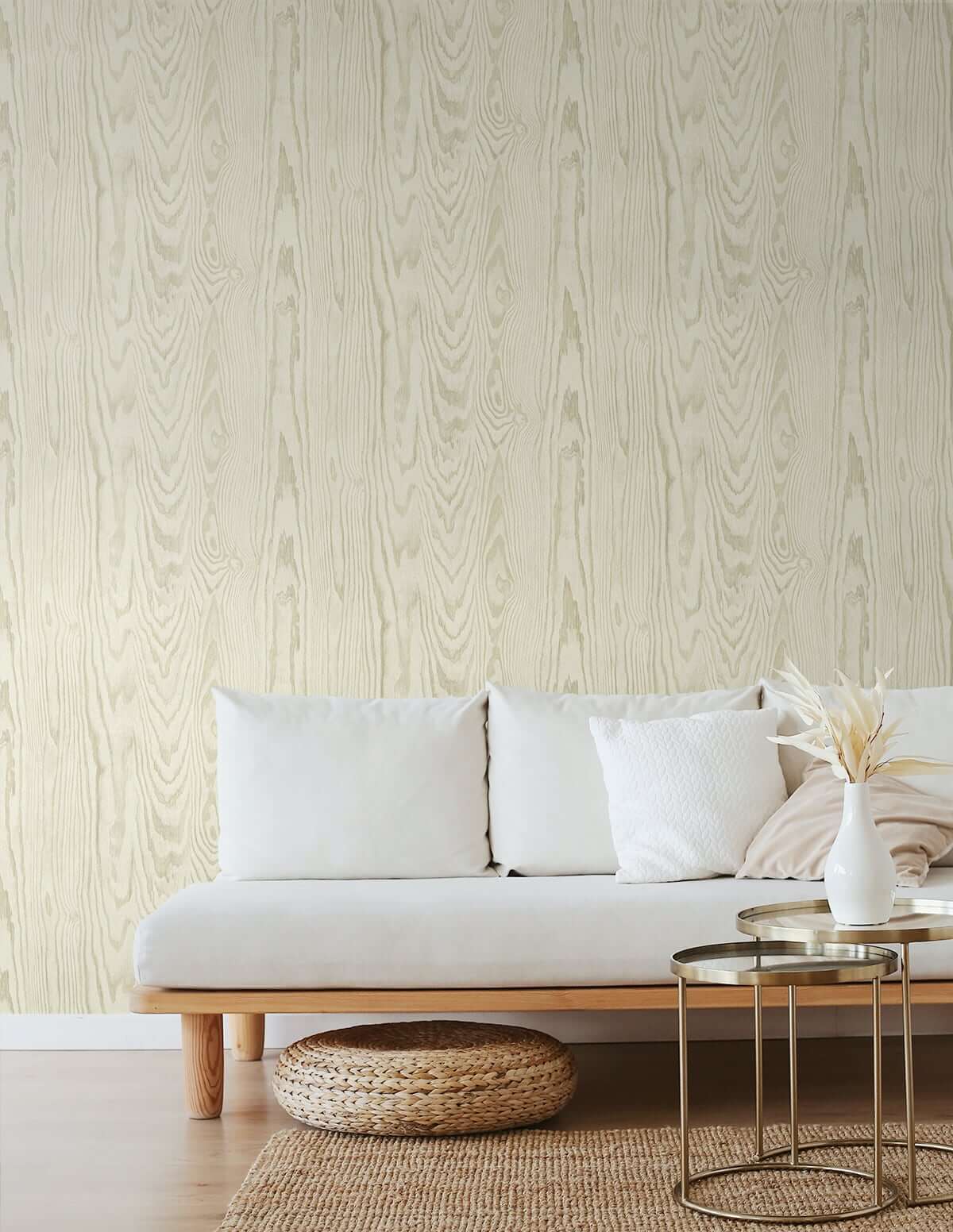 Seabrook Japandi Style Nina Wallpaper - White Oak