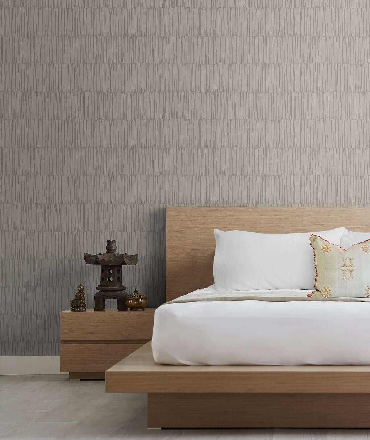 Seabrook Japandi Style Naomi Wallpaper - Greystone