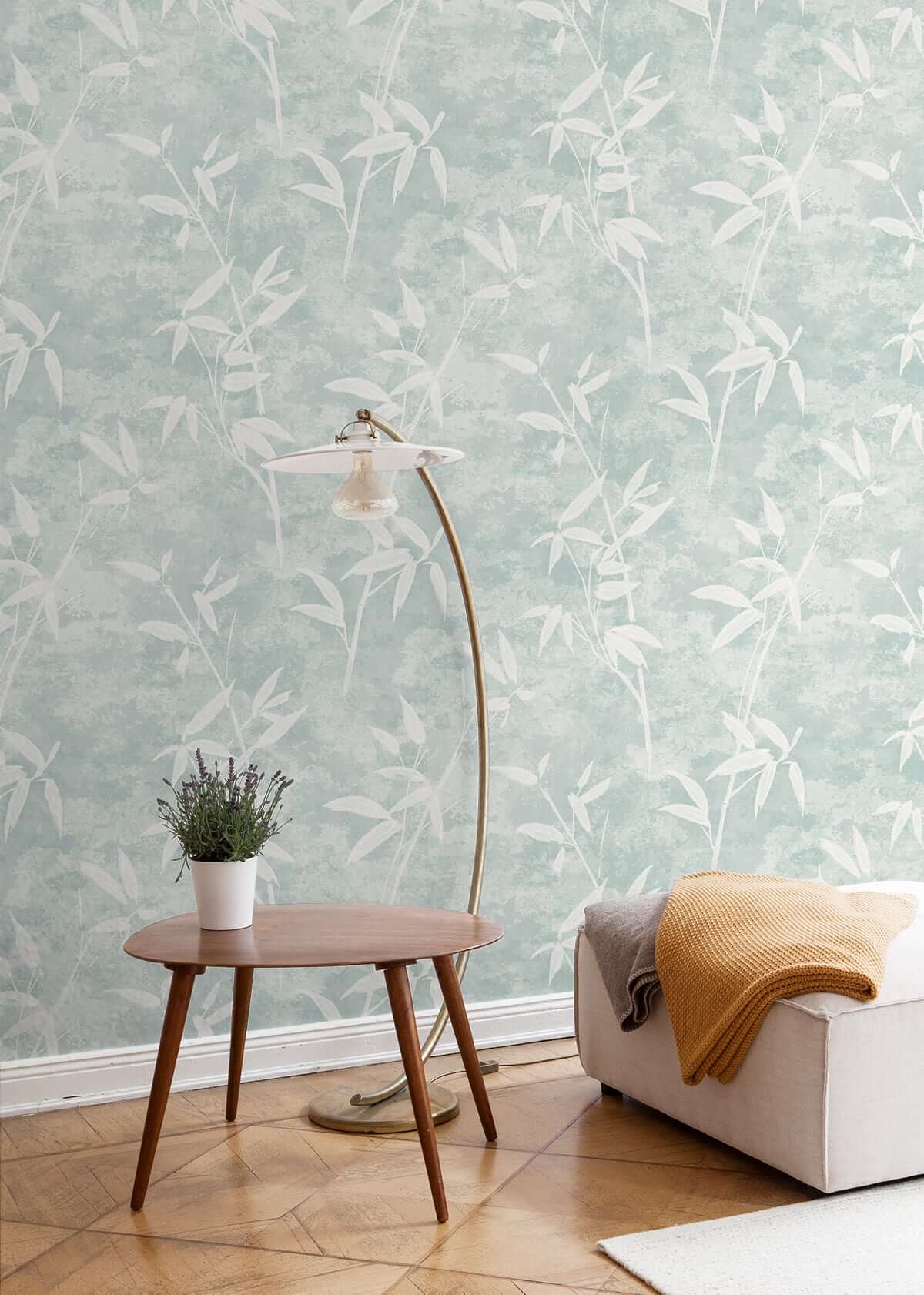 Seabrook Japandi Style Honshu Bamboo Wallpaper - Blue